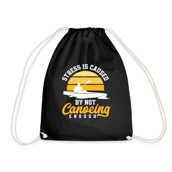 Retro Canoe Lover Gift - Drawstring Bag - black - Front