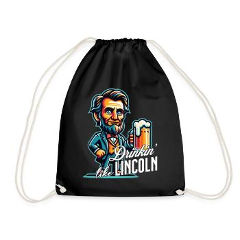 Boire comme Lincoln Design vintage rétro - Sac de sport léger - noir - Devant