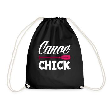 Canoe Woman Girl Women - Drawstring Bag - black - Front