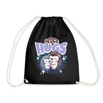 Câlins de hérisson - Sac de sport léger - noir - Devant