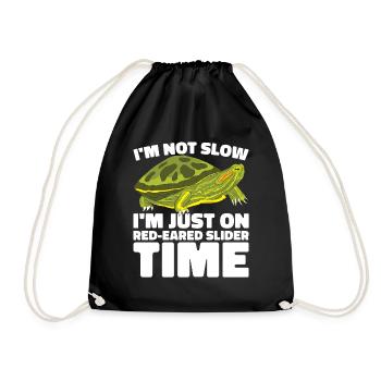 Red-eared Turtle Turtle - Drawstring Bag - black - Front