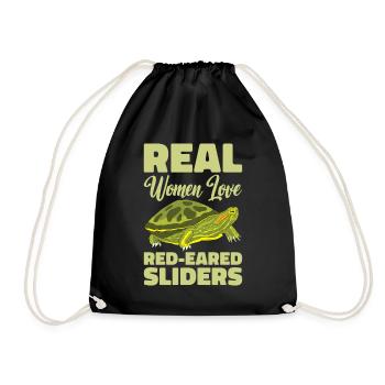 Red-eared Turtle Turtle - Drawstring Bag - black - Front