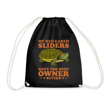 Red-eared Turtle Turtle - Drawstring Bag - black - Front