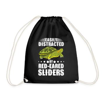 Red-eared Turtle Turtle - Drawstring Bag - black - Front