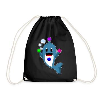 Jongleur dauphin jonglant - Sac de sport léger - noir - Devant
