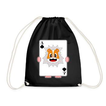Hamster Poker Pokerkarten - Turnbeutel - Schwarz - Vorne