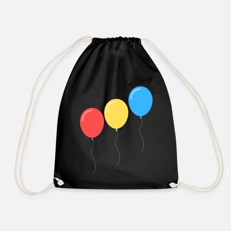 Three Bright Balloons Pop Art - Drawstring Bag - black