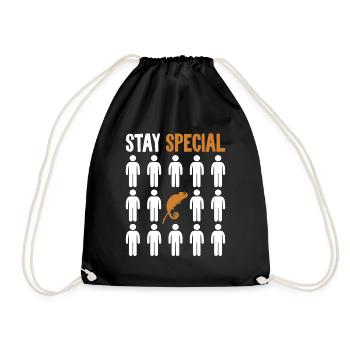 Stay Special Panther Veiled Chamaeleonidae Lover - Drawstring Bag - black - Front