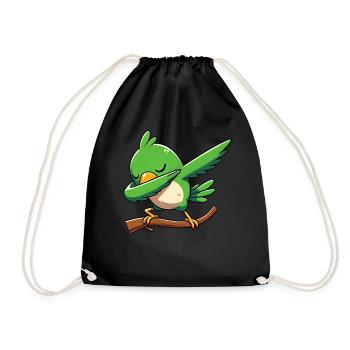 Polka dot parrot. Funny - Drawstring Bag - black - Front