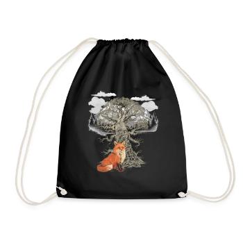 Fox, Foxes, Forest Animals, Mountains, Nature, Wildlife - Drawstring Bag - black - Front