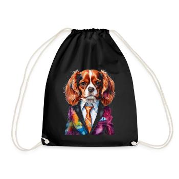 Cavalier King Charles Spaniel Costume Imprimé Chien - Sac de sport léger - noir - Devant
