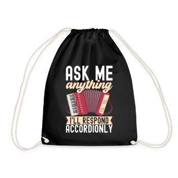 Akkordeon Instrument Akkordeonspieler - Turnbeutel - Schwarz - Vorne
