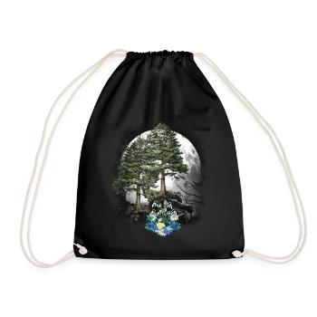Forêt Nature Printemps Fleurs Conifères Forêt Arbres Arbre - Sac de sport léger - noir - Devant