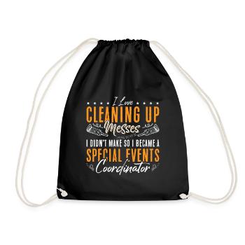 Events Coordinator I Love Cleaning Up Organizer - Turnbeutel - Schwarz - Vorne