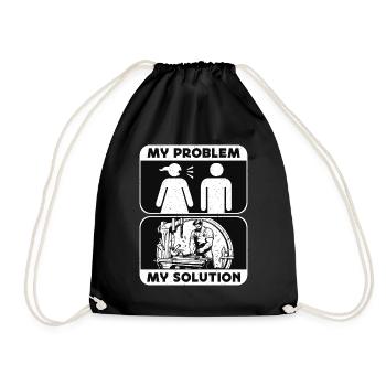 Bladesmith My Problem My Solution Pictogram Dad - Turnbeutel - Schwarz - Vorne