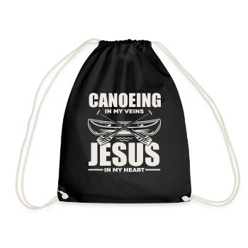 Canoe Jesus Christian Christians - Drawstring Bag - black - Front