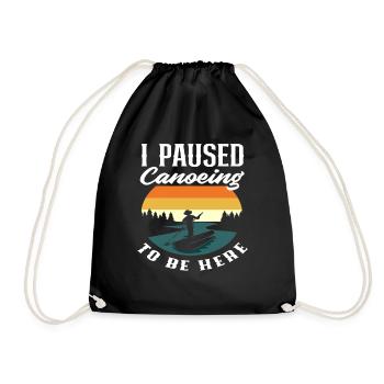 Canoe Paused Retro Canoe Lover - Drawstring Bag - black - Front