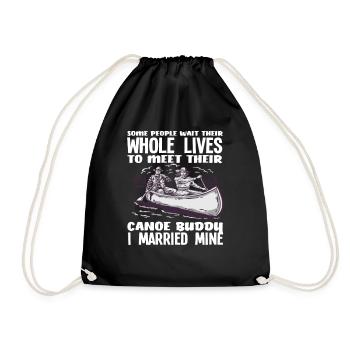 Canoe Man Woman Love - Drawstring Bag - black - Front