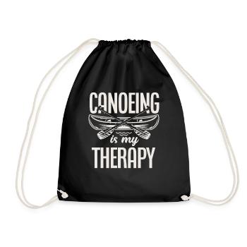Canoe is my therapy - Drawstring Bag - black - Front