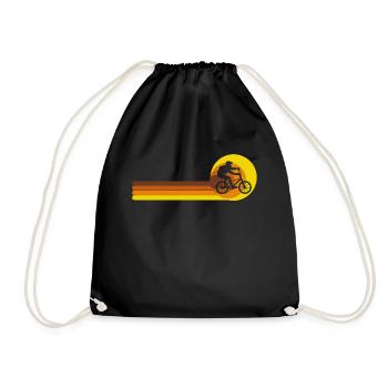 BMX Bike Vintage 70s 80s Bike Freestyle - Drawstring Bag - black - Front