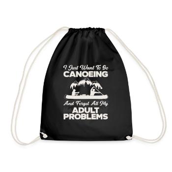 Canoe Adult Saying - Drawstring Bag - black - Front