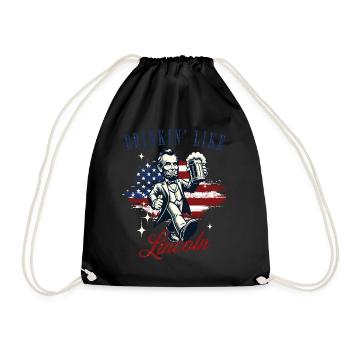 Drinkin' Like Lincoln Retro Vintage Design - Drawstring Bag - black - Front