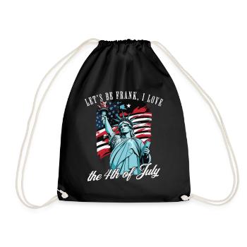 Drapeau américain de la Statue de la Liberté du 4 juillet - Sac de sport léger - noir - Devant