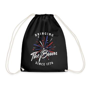 Brings the boom since 1776 retro vintage design - Drawstring Bag - black - Front