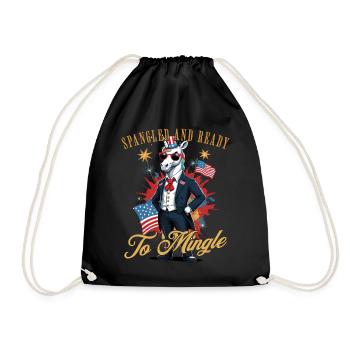 Licorne pailletée prête à mélanger 4 juillet Fun - Sac de sport léger - noir - Devant