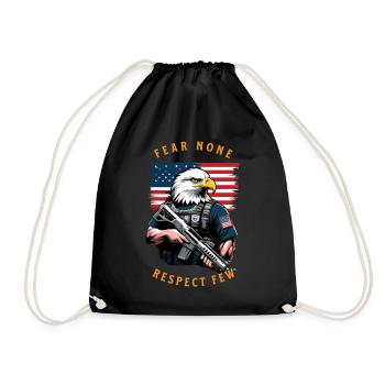 Fear no one, respect few. 4 July - Drawstring Bag - black - Front