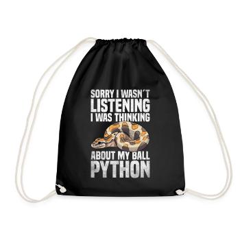 Banana Ball Python Herpetologist Coral Ball - Drawstring Bag - black - Front
