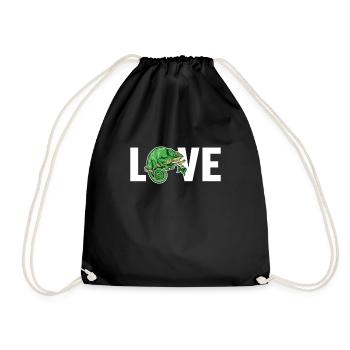 Panthère d’amour voilée Chamaeleonidae amant caméléon - Sac de sport léger - noir - Devant