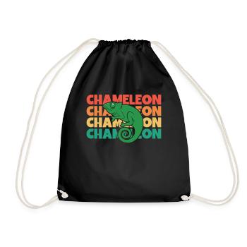 Chameleon Rétro Texte Panthère Voilée - Sac de sport léger - noir - Devant
