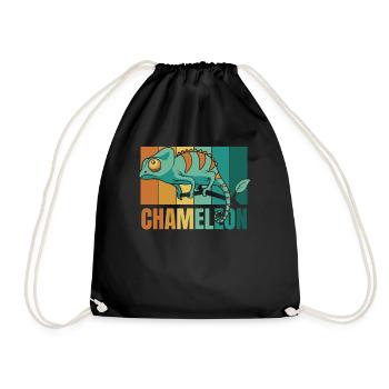 Panthère rétro voilée Chamaeleonidae amant - Sac de sport léger - noir - Devant