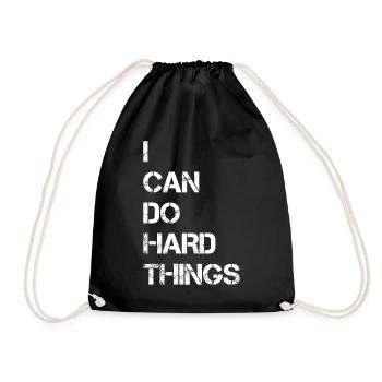 I Can Do Hard Things - Drawstring Bag - black - Front