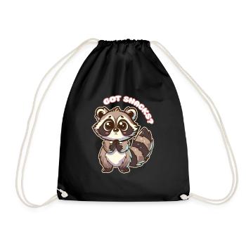 Vous avez des collations ? - raton laveur mignon - Sac de sport léger - noir - Devant