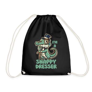 I'm a Snappy Dresser - Süßes Krokodil-Wortspiel - Turnbeutel - Schwarz - Vorne