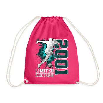 2001 Fußball Limited Edition Geburtstag - Turnbeutel - Fuchsia - Vorne