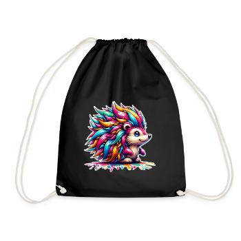 Hérisson coloré - Sac de sport léger - noir - Devant