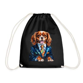 Cavalier King Charles Spaniel Costume Imprimé Chien - Sac de sport léger - noir - Devant