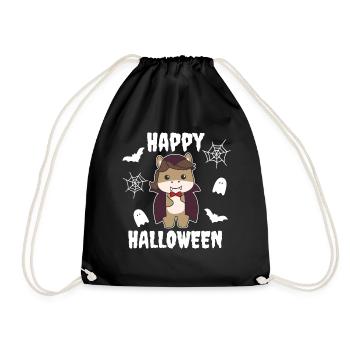 Horse Happy Halloween Cute Vampire Costume - Drawstring Bag - black - Front