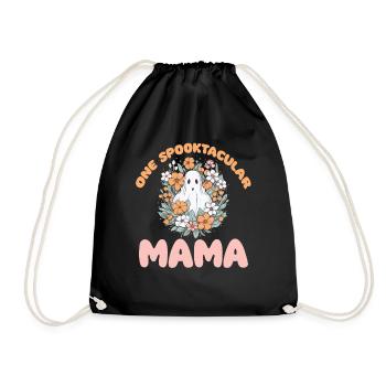 Halloween groovy Mama Geist Hippie Blumen Vintage - Turnbeutel - Schwarz - Vorne
