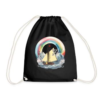 Peanut Maritime Sailing Ship Ship Ships Boat - Drawstring Bag - black - Front
