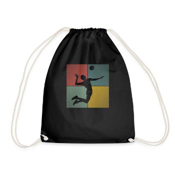Ballon de volley-ball vintage Joueur de volley-ball - Sac de sport léger - noir - Devant