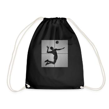 Ballon de volley-ball vintage Joueur de volley-ball - Sac de sport léger - noir - Devant