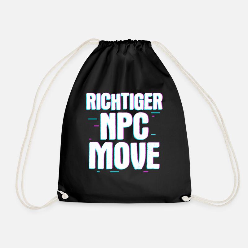 Proper NPC Move – Gamer Humor and Style - Drawstring Bag - black