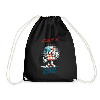 Drapeau américain rétro vintage Keepin It Cool - Sac de sport léger - noir - Devant