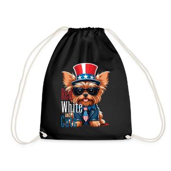 Yorkshire Terrier 4th of July Dog Lover - Drawstring Bag - black - Front