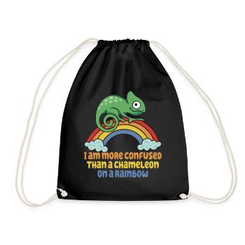 I'm more confused than a chameleon - Drawstring Bag - black - Front