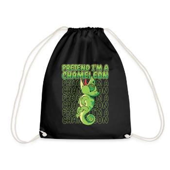 Pretend I'm A Chameleon Veiled Panther Lover - Drawstring Bag - black - Front